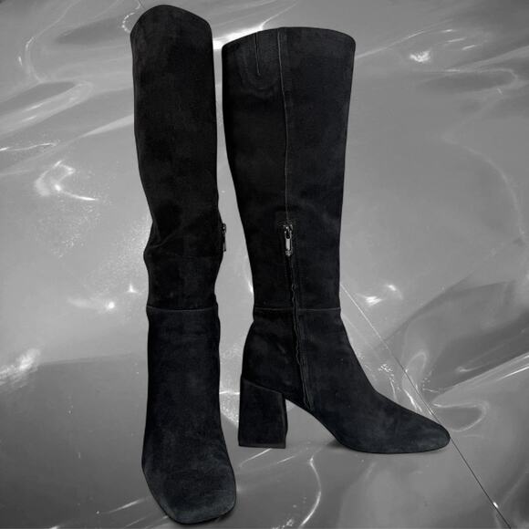 Sam Edelman Shoes - Sam Edelman black suede knee high boots block heel size 6.5